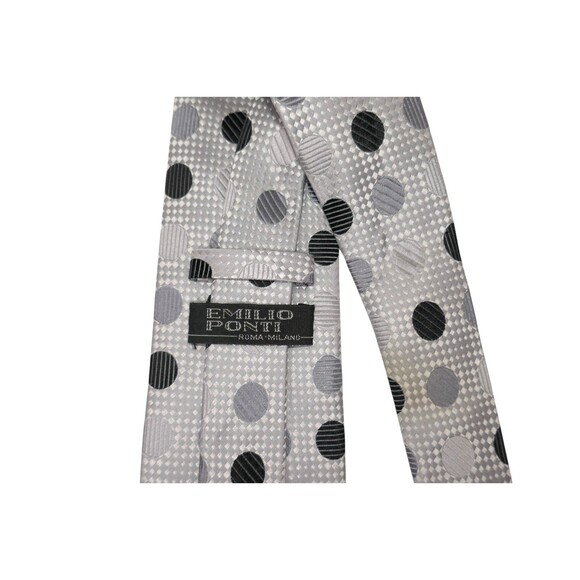 Emilio Ponti Polka Dot Pattern 100% Silk Men’s Neck Tie - Picture 9 of 10